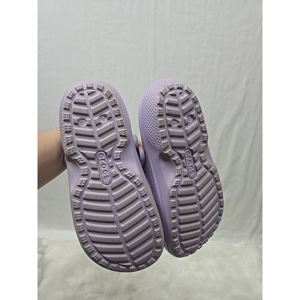 Crocs Classic Fleece Lined Purple Clogs Slip On Shoes M6 W8 - Picture 4 of 9